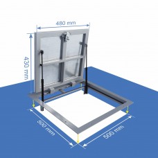 Люк напольный под плитку 50x50 Алюминиевый