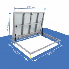 Люк напольный под плитку 80x120 П Алюминиевый